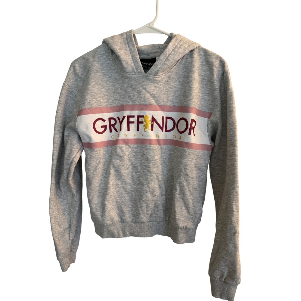 Harry Potter Hoodie Kids 12-14Y Grey Gryffindor Wizarding World Pullover Graphic
